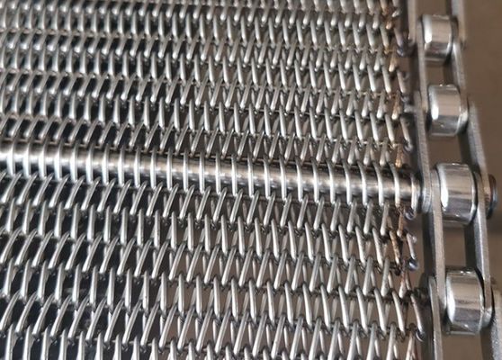 Food Grade 304 Stainless Steel Chain Link Spiral Wire Mesh Conveyor Belt 1.2m 1.5m 1.8m Width
