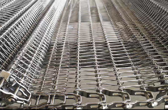 Spiral High Temperature Chain Link Metal Mesh Conveyor Belt For Food Industry