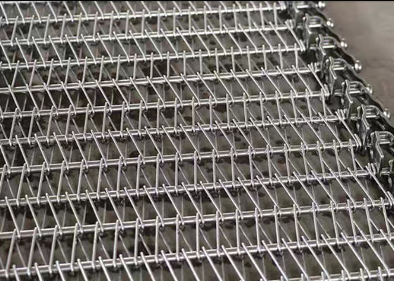Stainless Steel Chain Spiral Conveyor Belt 1m 1.2m 1.5m Wide Metal Balance Weave