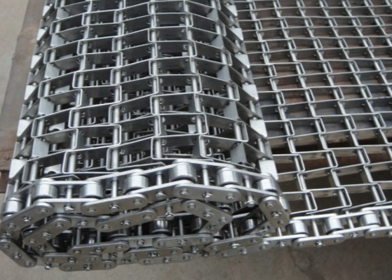 Chain Link 304 สายพานลวดตาข่ายสแตนเลสแบนสำหรับสายพานลำเลียงที่ทนทาน