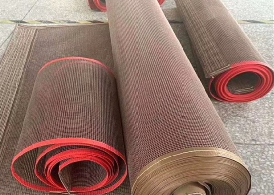 สายพานลำเลียง Ptfe ยาว 4 * 4 มม. ตาข่ายไฟเบอร์กลาสเคลือบ