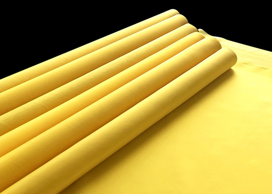 12t-165t สิ่งทอสีเหลืองโพลีเอสเตอร์การพิมพ์สกรีนตาข่ายม้วน 80-420mesh