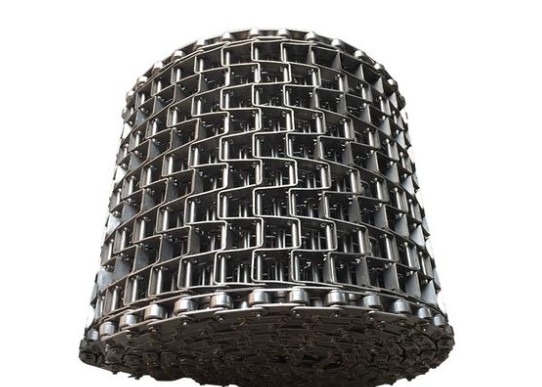 สายเหล็กไร้สแตนเลส Flat Chain Link Mesh คอนเวียร์เบลท์