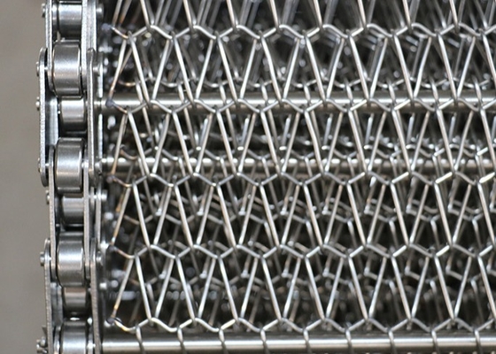 SUS304 / SUS316 สแตนเลส เชือกเชื่อมสายโซ่ สายกลมสาย Mesh เข็มขัดสําหรับการขนส่งอาหารหรือการแข็ง / การแห้ง