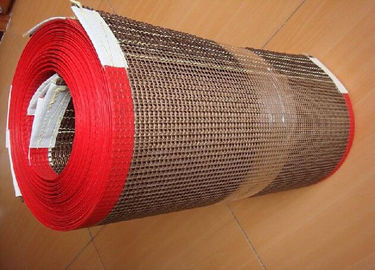 สายพานตาข่าย PTFE ขอบแดง 10 × 10, สายพานลำเลียงไฟเบอร์กลาสเคลือบ PTFE