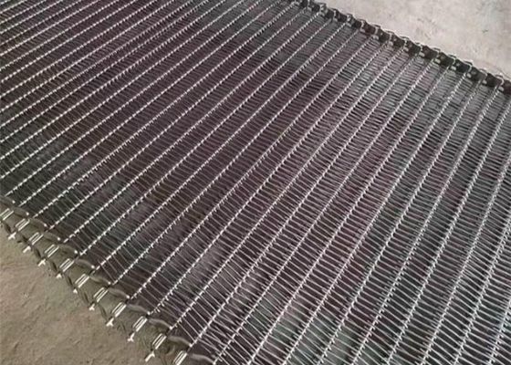 Chain Link Spiral Mesh Belt พร้อม Cross Rod Food Grade SUS 304 Material