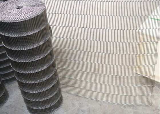 เตาอบแปรรูปอาหาร Ss304 Flat Flex Conveyor Belt 4mm Pitch
