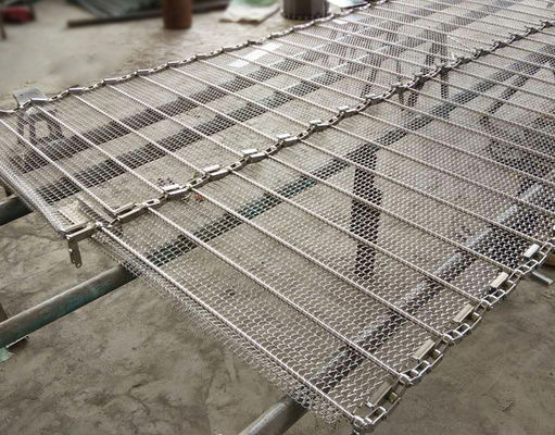 สายพานตาข่ายสแตนเลสสตีลความแข็งแรงสูงสำหรับการทำความสะอาดอาหารผัก