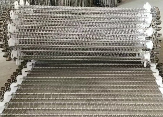 ความกว้าง 400 มม. Sus304 สายพานตาข่ายเกลียวการแปรรูปเนื้อสัตว์